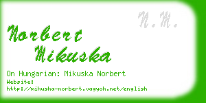 norbert mikuska business card